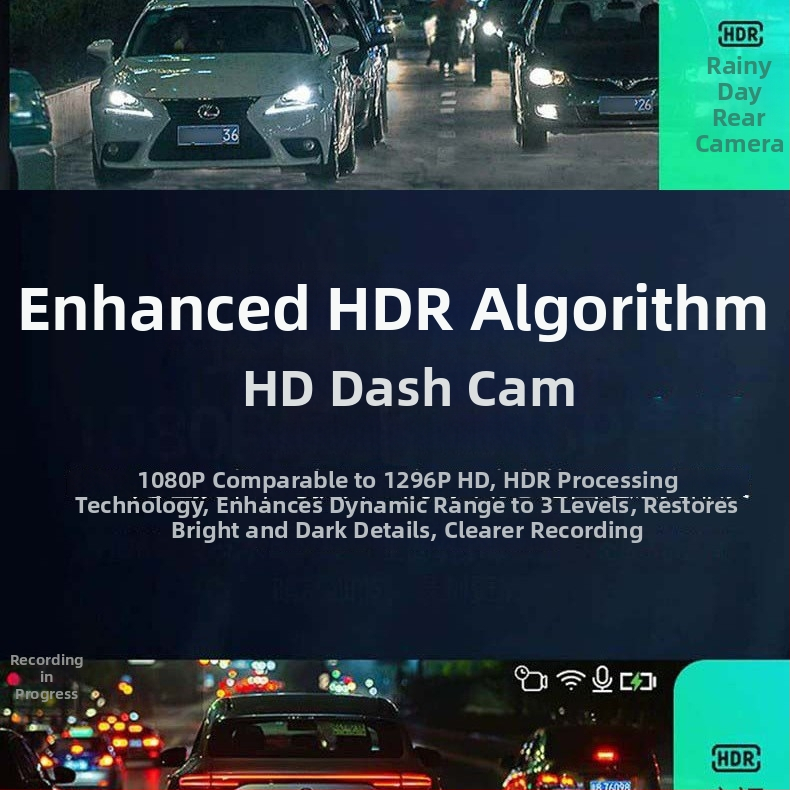 Dvojitý objektív v spätnom zrkadle – auto kamera s frontálnym a zadným objektívom, HD 720p, 120° široký uhol, dotykový displej, slučkové nahrávanie