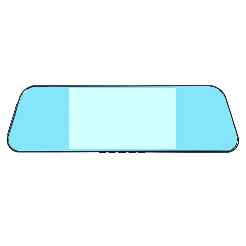 Автомобилен видеорегистратор в огледало за обратно виждане с двоен обектив отпред и отзад, HD 720p, 120° широк ъгъл, сензорен екран, цикличен запис