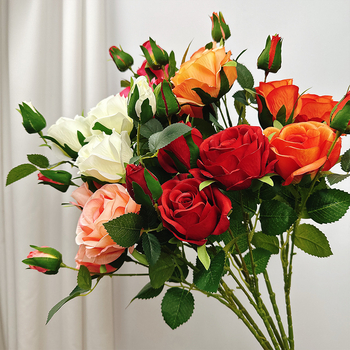 Ruiqing Flower Art svila ruža – jednostavna grana, umjetni cvijet za kućnu dekoraciju