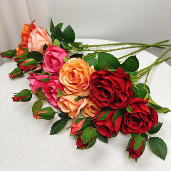 Ruiqing Flower Art svila ruža – jednostavna grana, umjetni cvijet za kućnu dekoraciju