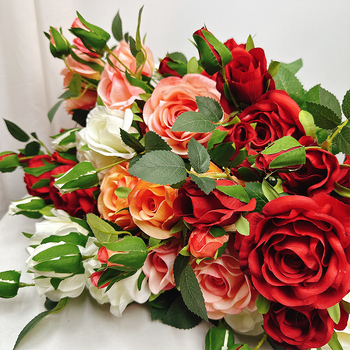 Ruiqing Flower Art svila ruža – jednostavna grana, umjetni cvijet za kućnu dekoraciju