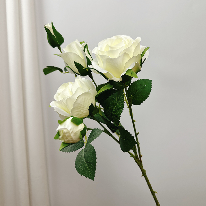 Ruiqing Flower Art svila ruža – jednostavna grana, umjetni cvijet za kućnu dekoraciju