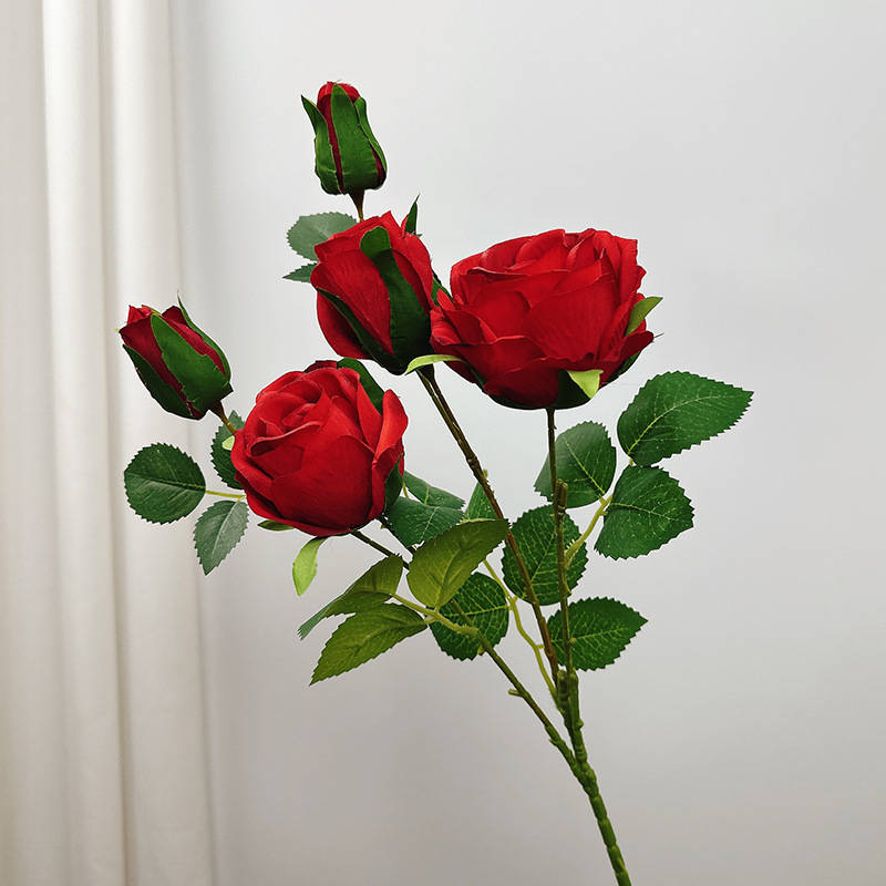 Ruiqing Flower Art svila ruža – jednostavna grana, umjetni cvijet za kućnu dekoraciju