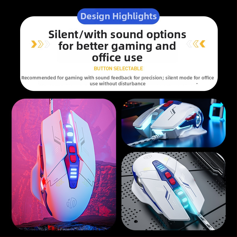 Juhitav mehhaaniline mänguhiir W9 makroprogrammimisega, 7 nupud, USB, optiline sensor