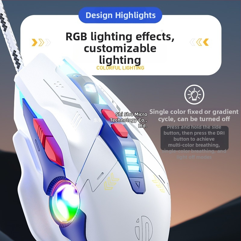 Juhitav mehhaaniline mänguhiir W9 makroprogrammimisega, 7 nupud, USB, optiline sensor