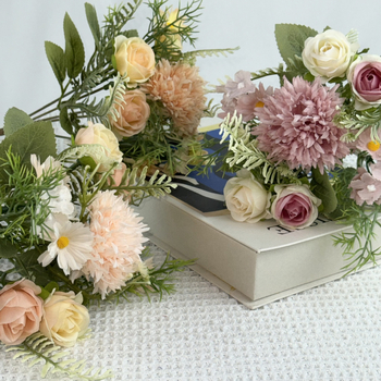 Τεχνητό λουλούδι Hydrangea & Daisy - Μονή βλαστός, Υλικά: Πλαστικό και Μεταξωτό, Τεχνουργία: Ανάγλυφο, Χύτευση με έγχυση, Για γάμους και διακόσμηση