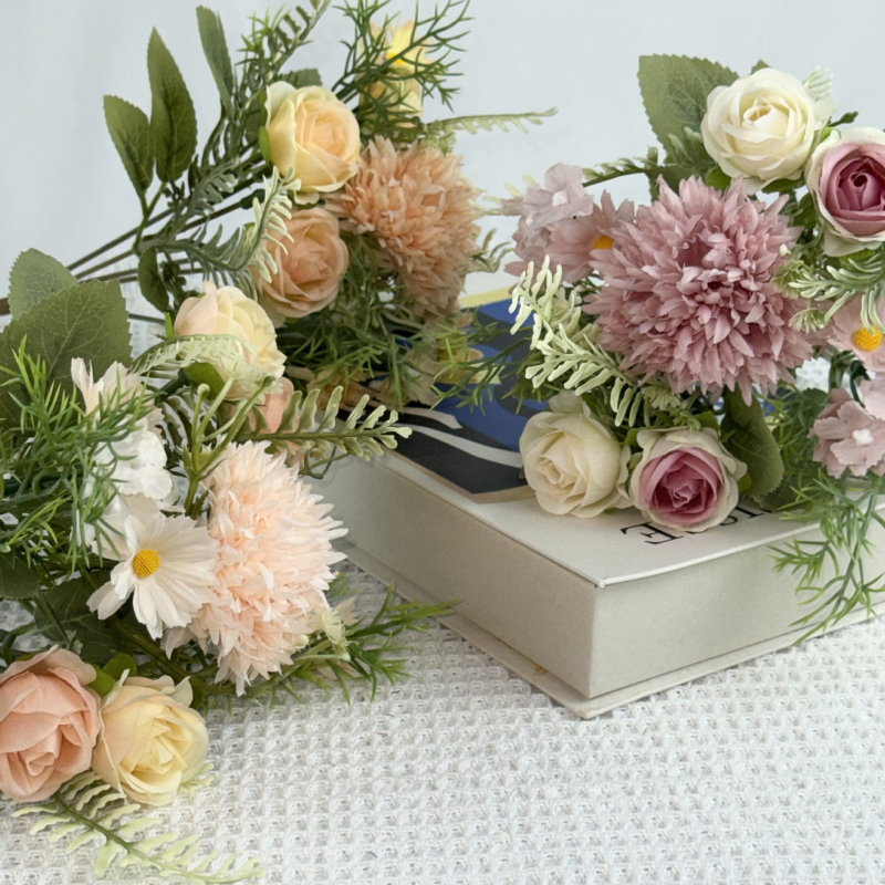 Τεχνητό λουλούδι Hydrangea & Daisy - Μονή βλαστός, Υλικά: Πλαστικό και Μεταξωτό, Τεχνουργία: Ανάγλυφο, Χύτευση με έγχυση, Για γάμους και διακόσμηση