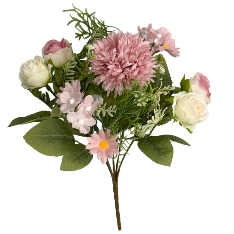 Τεχνητό λουλούδι Hydrangea & Daisy - Μονή βλαστός, Υλικά: Πλαστικό και Μεταξωτό, Τεχνουργία: Ανάγλυφο, Χύτευση με έγχυση, Για γάμους και διακόσμηση