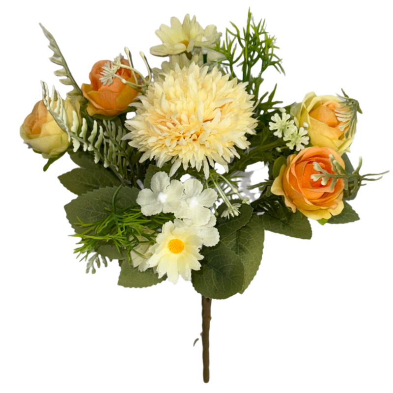 Τεχνητό λουλούδι Hydrangea & Daisy - Μονή βλαστός, Υλικά: Πλαστικό και Μεταξωτό, Τεχνουργία: Ανάγλυφο, Χύτευση με έγχυση, Για γάμους και διακόσμηση