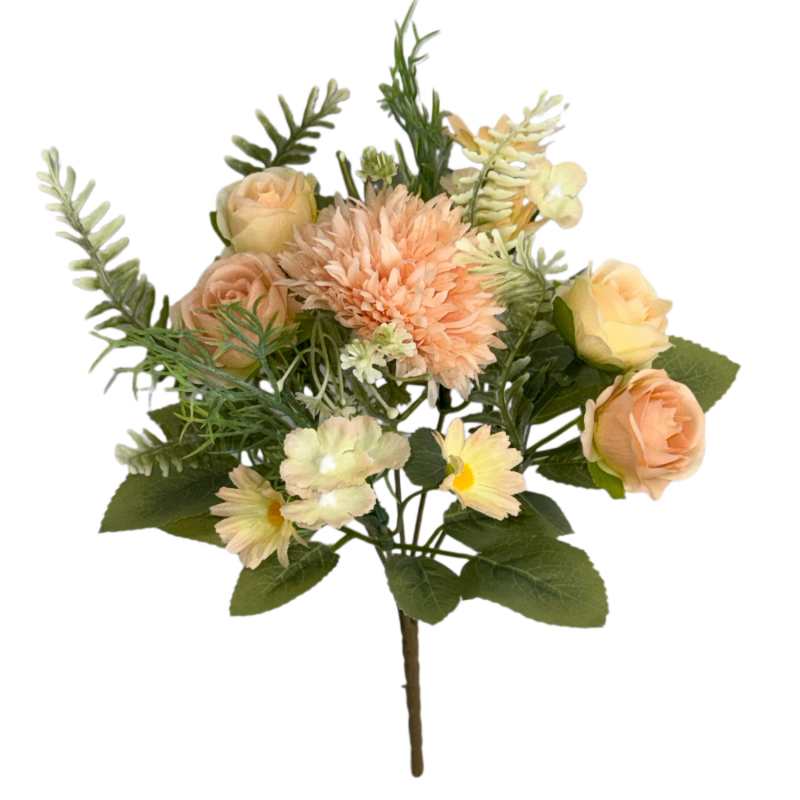 Τεχνητό λουλούδι Hydrangea & Daisy - Μονή βλαστός, Υλικά: Πλαστικό και Μεταξωτό, Τεχνουργία: Ανάγλυφο, Χύτευση με έγχυση, Για γάμους και διακόσμηση