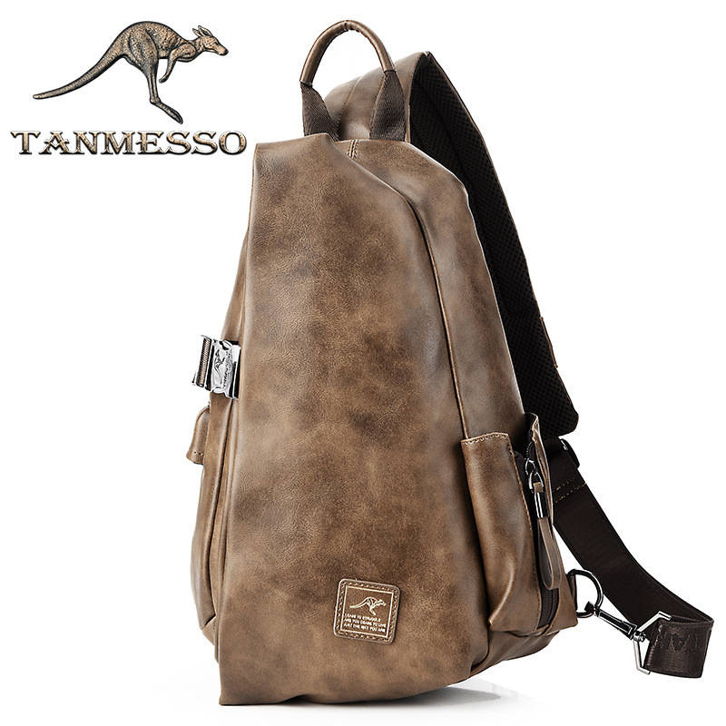 Muška torba za prsa, višenamjenska, crossbody stil, s PU podlogom, pogodna za poslovna putovanja