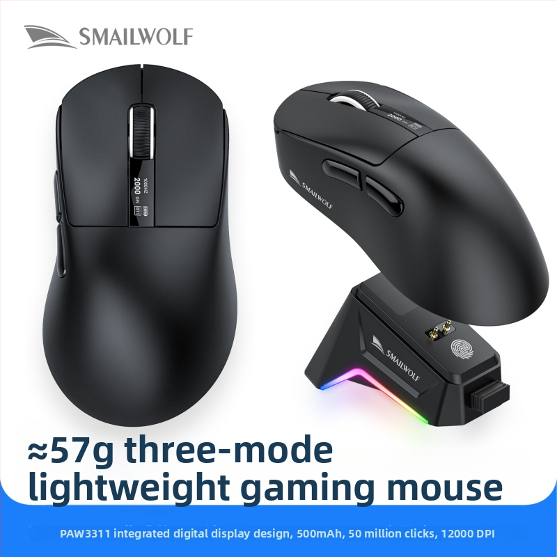 M6 troje-modni bežični optički miš s PAW3311 senzorom, 12000 DPI, 5 tipki, lagan