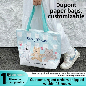 Ūdensizturīga DuPont papīra soma ar pielāgotu logotipu, UV druka, iepirkumu soma