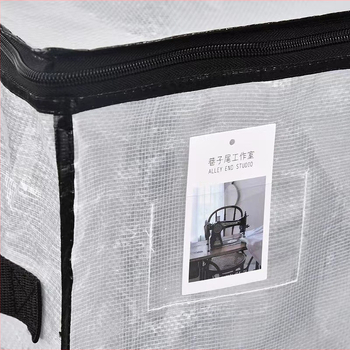 Caurspīdīga roku adījuma glabāšanas somiņa pārvadāšanai un uzglabāšanai, ūdensnecaurlaidīgs rāvējslēdzējs, laminēts pārklājums, liela ietilpība, slodze 10–50 kg