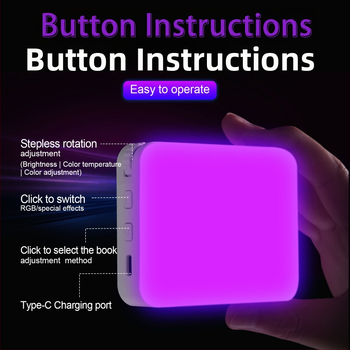 LED RGB vreckové svetlo pre telefón – magnetický klip, 8W, 5V/9V, nastaviteľná farebná teplota 2500K-9900K