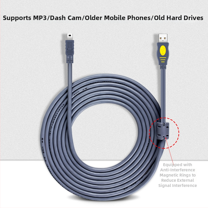 Jinghua Mini USB dátový kábel, USB 2.0, PVC, jednokončový konektor, predĺžený prenos údajov