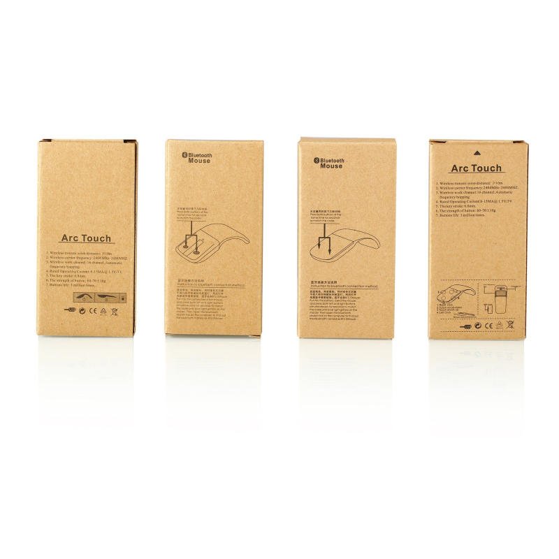 Összecsukható optikai egér, ultra vékony, vezeték nélküli 2.4G + Bluetooth kapcsolat, 1600 DPI, ergonómikus laptophoz