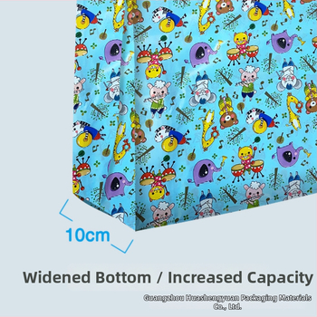 Plastikinė rankinė vaikų drabužių parduotuvei, mielas animacinių filmų dizainas ir aukštos kokybės pritaikomas logotipas — dviejų sluoksnių konstrukcija; dovanos pakuotei; kasdienė gamyba 100000; tolerancija 0.001