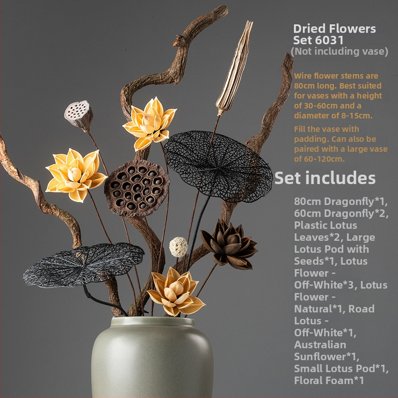 Kuivatatud lillede bukett, käsitööline põrandal seisev dekoratiivne kimp kõrgete okstega ja loodusliku lotose seemnepodiga (Tüüp: Lilled; Klassifikatsioon: Kuivatatud lilled veenidega; Bränd: Zen Garden; Kasutus: Bukett; Põhjalik ruum: Elutuba)