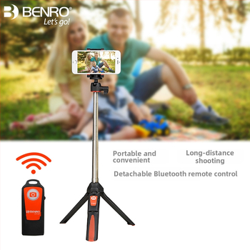 Selfie stojan tripod s bezdrôtovým Bluetooth diaľkovým ovládaním, guľová pan-tilt hlava, plastová konštrukcia, nosnosť do 2 kg, hmotnosť 0,25 kg