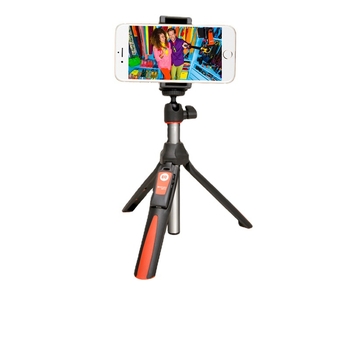 Selfie stojan tripod s bezdrôtovým Bluetooth diaľkovým ovládaním, guľová pan-tilt hlava, plastová konštrukcia, nosnosť do 2 kg, hmotnosť 0,25 kg