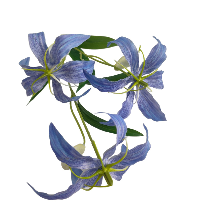 Művirág lángoló liliom gyümölcs díszítéssel (Márka: Lin xin crafts; Kód: Flame lily--yd03; Anyagok: műanyag, rugalmas gumi, selyemvirágok; Használat: esküvő, kültér, fotó kellékek)