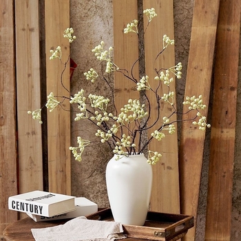 Svileni umjetni cvijet, jednostruka grančica, Wabi-Sabi suhi izgled, kućna dekoracija.