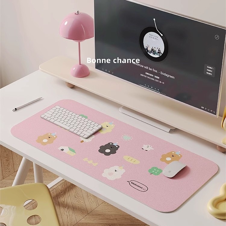 Μικρή δερμάτινη επιφάνεια για ποντίκι, απορροφητικό δέρμα, UV εκτύπωση, λογότυπο περιλαμβάνεται