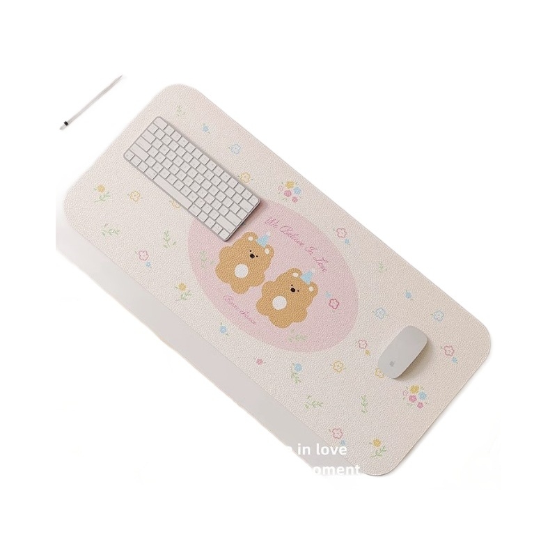 Μικρή δερμάτινη επιφάνεια για ποντίκι, απορροφητικό δέρμα, UV εκτύπωση, λογότυπο περιλαμβάνεται