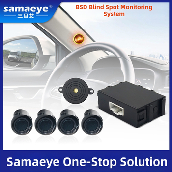 Ultraskaņas automašīnas reversā radara ar 4 sensoriem, skaņas signāls un aklās zonas uzraudzība, 12V barošana, detekcijas diapazons 0,3–2,5 m, displejs pusmēness formā vai krāsains