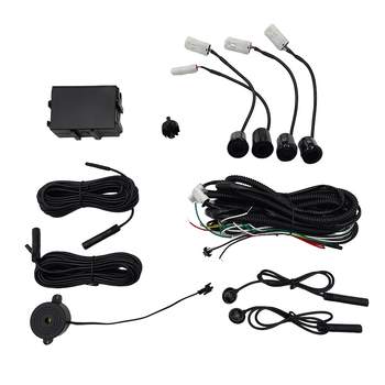 Ultraskaņas automašīnas reversā radara ar 4 sensoriem, skaņas signāls un aklās zonas uzraudzība, 12V barošana, detekcijas diapazons 0,3–2,5 m, displejs pusmēness formā vai krāsains