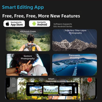 Gimbal pre mobilný telefón Ouchuan Smart XE s AI sledovaním, 3-osi stabilizácia pre živé prenosy a krátke videá, kompatibilný s väčšinou smartfónov