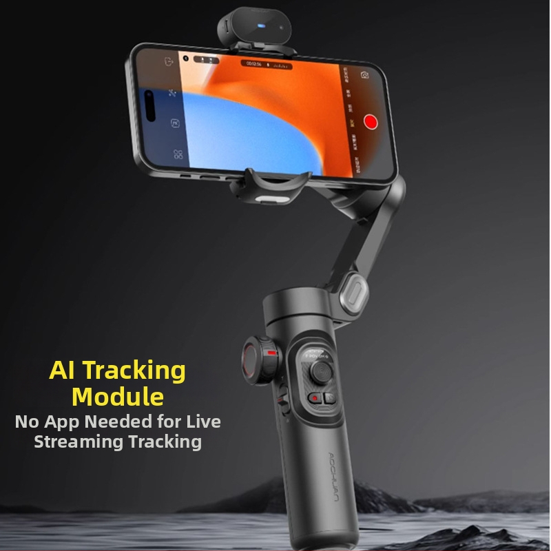 Gimbal pre mobilný telefón Ouchuan Smart XE s AI sledovaním, 3-osi stabilizácia pre živé prenosy a krátke videá, kompatibilný s väčšinou smartfónov