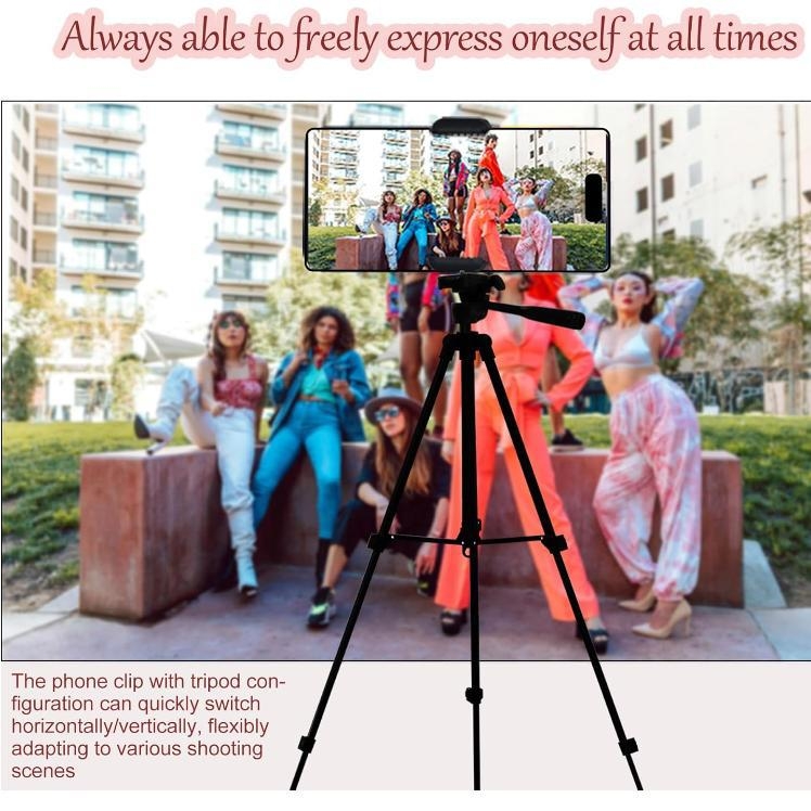 Tripod pentru cameră mirrorless și smartphone, aliaj de aluminiu, 4 secțiuni, 3D gimbal, încărcare 1–3,5 kg