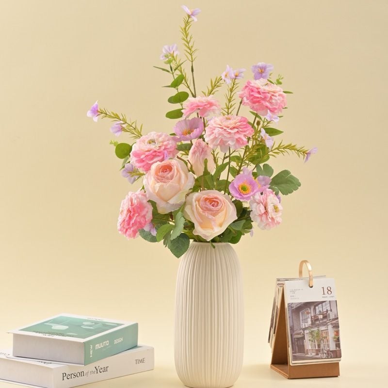 Τεχνητό μπουκέτο ροδων - με σύρμα, χειροποίητο, μεταξοτυπία και χύτευση με έγχυση, ποικιλία: τριαντάφυλλο, διακόσμηση γάμου