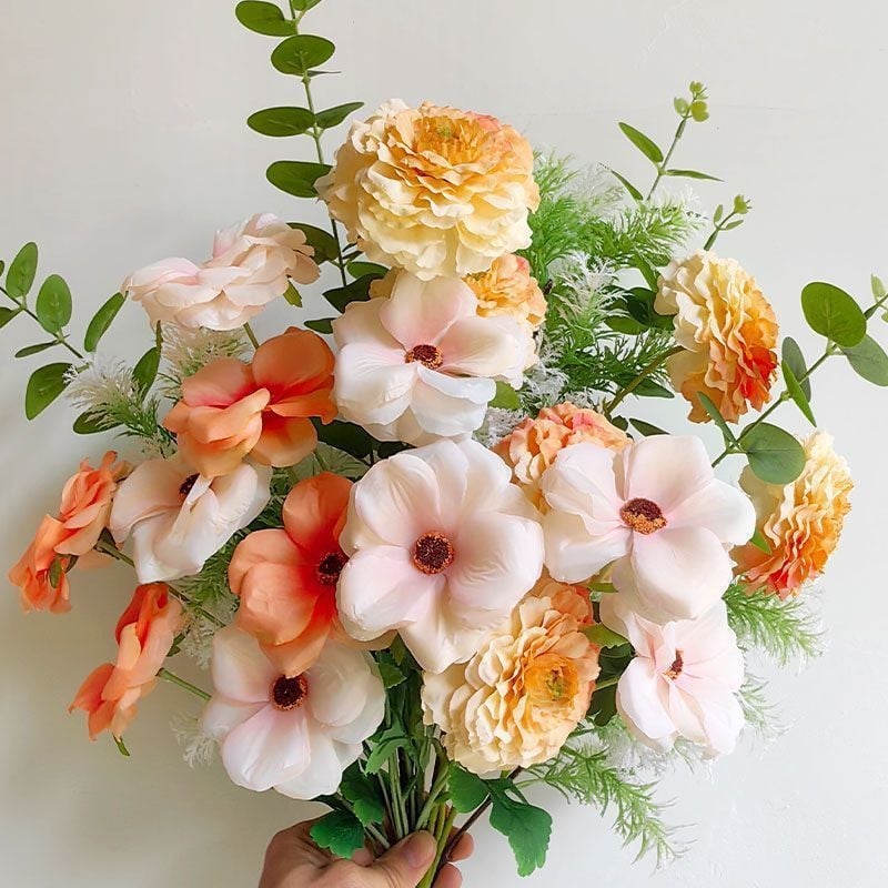 Τεχνητό μπουκέτο ροδων - με σύρμα, χειροποίητο, μεταξοτυπία και χύτευση με έγχυση, ποικιλία: τριαντάφυλλο, διακόσμηση γάμου