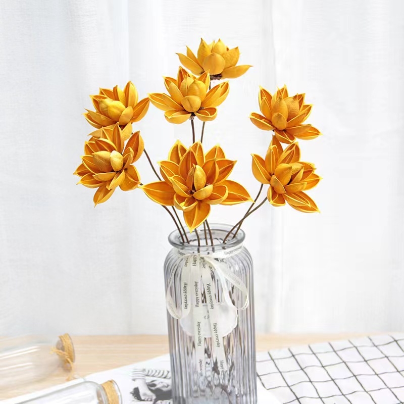 Szárított Bauhinia virág díszdarab — kínai zén stílusú vázadísz, kis csokor; Típus: Gyümölcs; Osztályozás: ragadós fű száraz virágai; Származik: Nem; Festett: Igen; Csomagolás: karton csomagolás