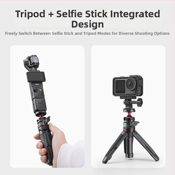 Pocket 3 Rozťahovací mini statív – 3-dielny teleskopický ručný selfie statív pre DJI Action 5 Pro/4/3, ABS+kov, guľová hlava, nosnosť 2–5 kg