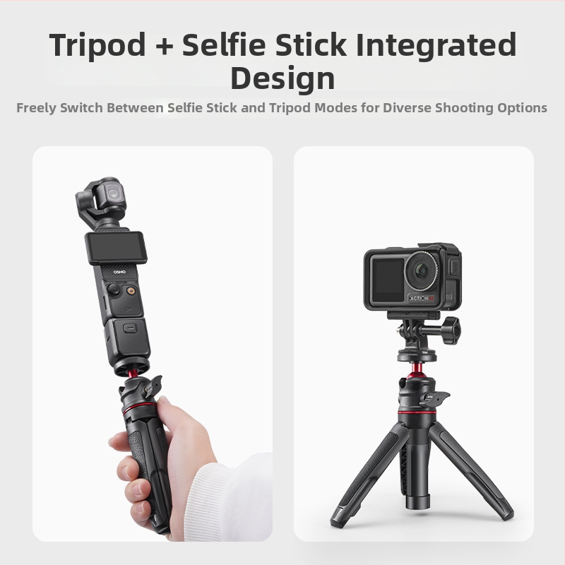 Pocket 3 Rozťahovací mini statív – 3-dielny teleskopický ručný selfie statív pre DJI Action 5 Pro/4/3, ABS+kov, guľová hlava, nosnosť 2–5 kg