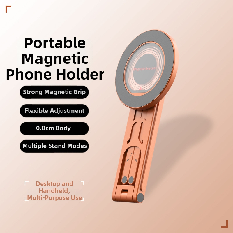 Suport magnetic pentru telefon, mini stativ din aliaj de aluminiu, tripod de birou pliabil pentru filmări, stabilizare anti-vibrație