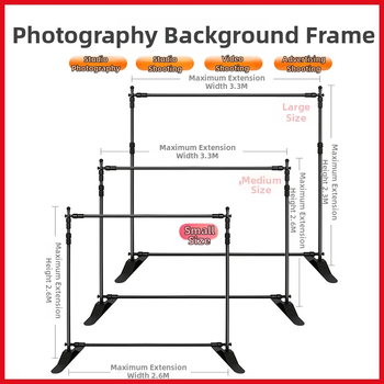 Suport de fundal din aliaj de aluminiu pentru fotografii live – extensibil, 3 secțiuni, sarcină 6–10 kg, înălțime 3,3 m