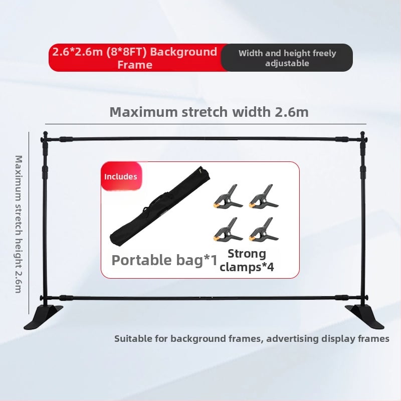 Suport de fundal din aliaj de aluminiu pentru fotografii live – extensibil, 3 secțiuni, sarcină 6–10 kg, înălțime 3,3 m