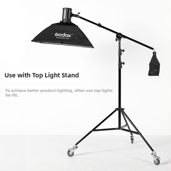 Zhijie adaptér držiaka foto lampy s univerzálnym kolieskom, nakláňacia otočná platňa a krížovým ramenom (310 g)