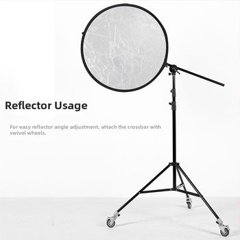 Zhijie adaptér držiaka foto lampy s univerzálnym kolieskom, nakláňacia otočná platňa a krížovým ramenom (310 g)