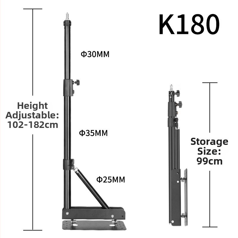 Stojan na fotografovanie na strop s dvojsegmentovým teleskopickým ramenom — nosnosť 5 kg, pracovná výška 130–180 cm, priemer rúry 30/35 mm