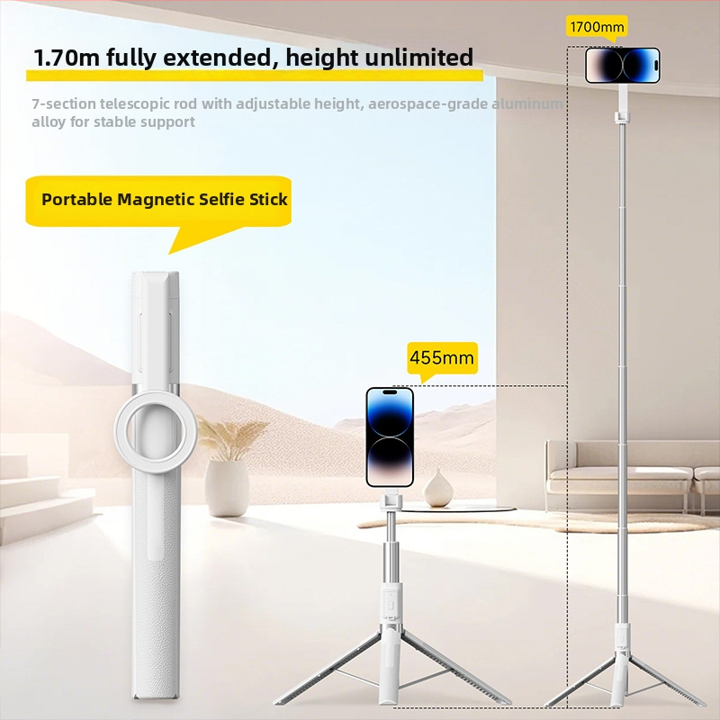 Magnetni MagSafe selfie štap za mobitele, Bluetooth daljinski upravljač, aluminijska legura, stativ za live streaming