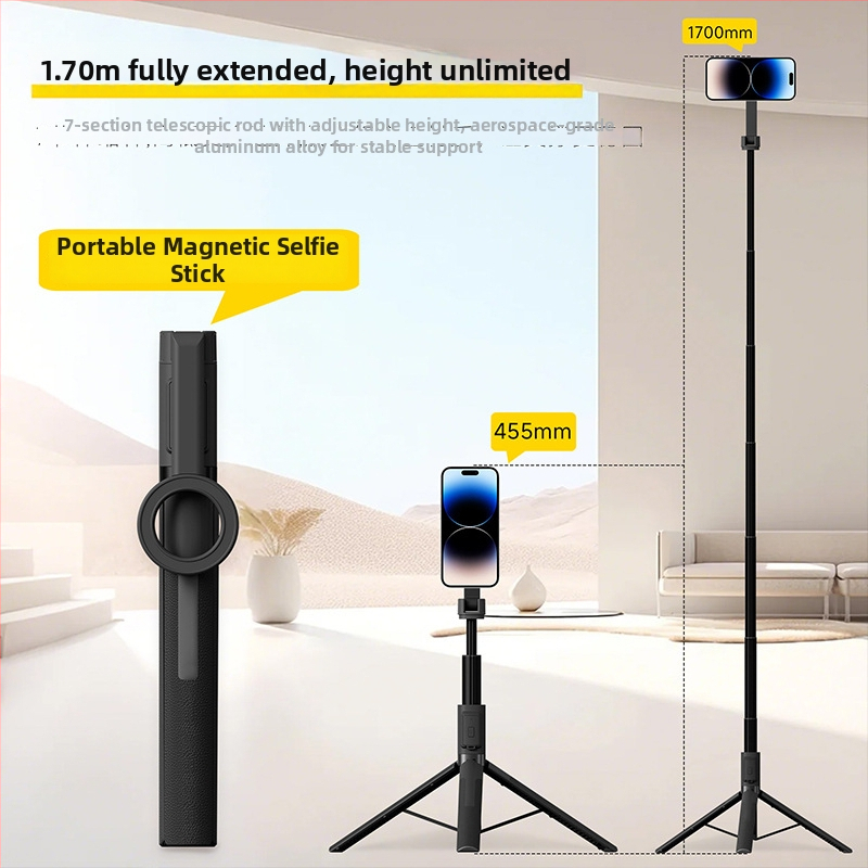 Magnetni MagSafe selfie štap za mobitele, Bluetooth daljinski upravljač, aluminijska legura, stativ za live streaming