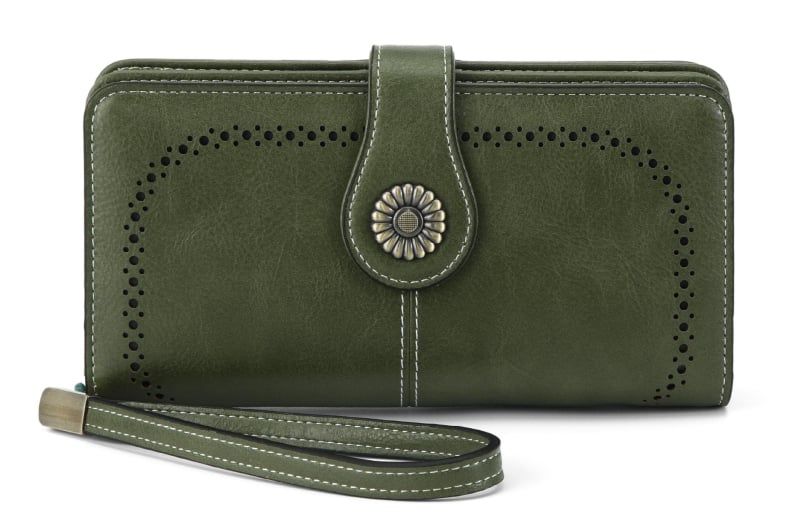 Женски RFID портфейл от PU кожа — монетник, отделение за карти, водоустойчив, износоустойчив, голям капацитет, клач