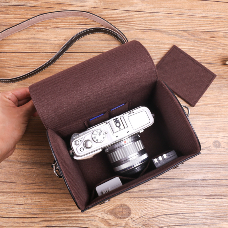 ΤΣάντα Κάμερας TXZ-328 για μονοκάμερη/μικρή κάμερα, PU δέρμα, αδιάβροχη, ανθεκτική στη φθορά, επένδυση από βελούδο
