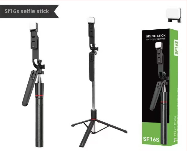 Bluetooth gimbal selfie tyč so statívom – 3 v 1 držiak na telefón, vstavané svetlo, diaľkové ovládanie, univerzálna kompatibilita